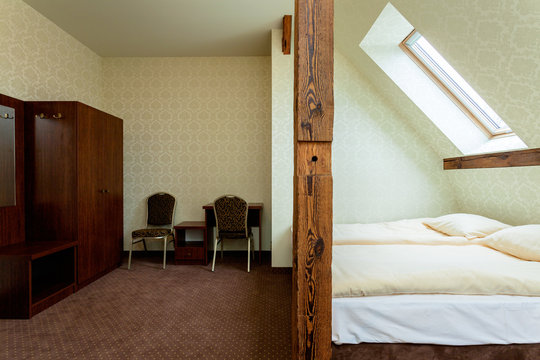 Wooden Wardrobe In Elegant Room