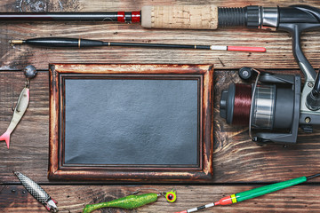 blackboard and other fishing accessories