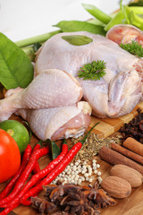chicken raw and spices