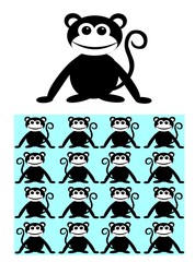 seamless pattern monkey ape