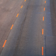 Road with orange lines