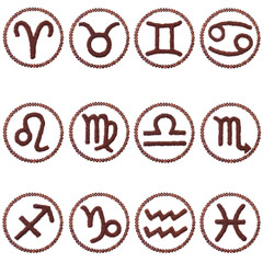 Set of zodiac signs