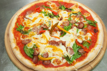 pizza with cheese and ham