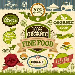 Set of Fresh Organic natural food Labels
