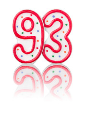 Obraz premium Rote Nummer 93 mit Reflexion