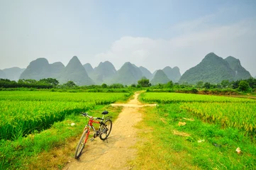 Poster Li river mountain landscape in Yangshuo Guilin © weltreisendertj