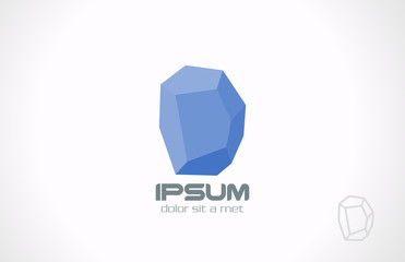 Sapphire Blue gem stone abstract vector Jewelry logo