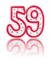 Rote Nummer 59 mit Reflexion