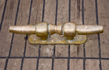 bronze bollard on boat