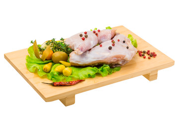 Raw rabbit meat