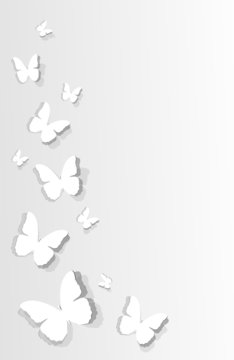 flitting butterflies cut out on paper. Illustration, vector