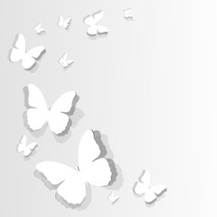 flitting butterflies cut out on paper. Illustration, vector