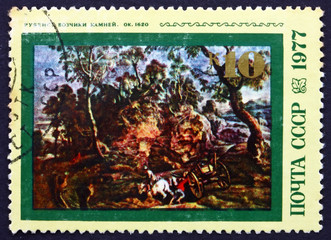 Postage stamp Russia 1977 Workers in Quarry, by Rubens