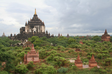Bagan - temple - obrazy, fototapety, plakaty