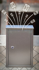 Hand drawn envelopes comming out of a mailbox © ra2 studio