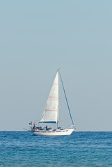 Obraz premium Sailing yacht on the high seas