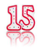 Rote Nummer 15 mit Reflexion