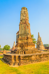 Fototapeta na wymiar Wat Chai Watthanaram temple in ayutthaya Thailand