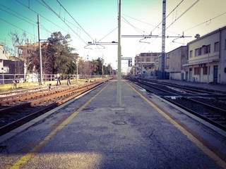 Fototapeta na wymiar View of Italian railway station