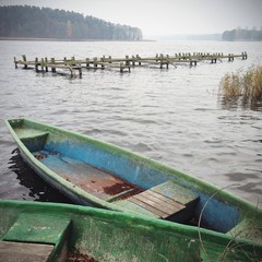 Rybackie łodzie na Mazurach © Tomasz Niewęgłowski