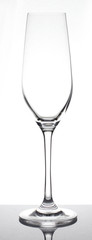 Empty Champagne Glass on White background