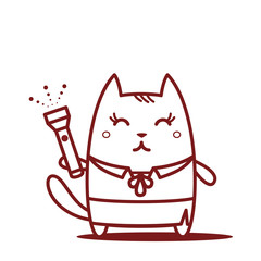 Character teacher in a woman business suit line art