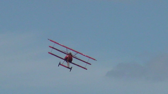 Old tri-plane from World War I in flight