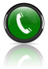 Phone icon in glossy sign