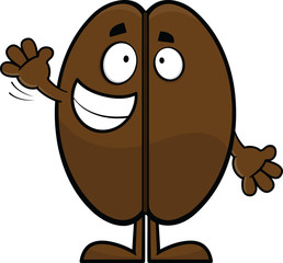 Grinning Cartoon Coffee Bean