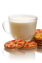 Cup of milk and cookies