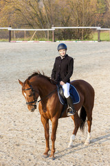 equestrian on horseback
