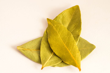 Bay leaves on each other