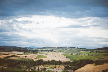 Tuscan landscape in the suumer 