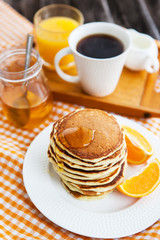 Breakfast with pancakes
