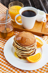 Breakfast with pancakes