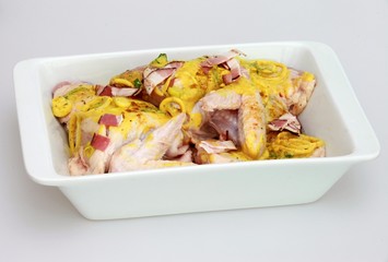 chicken and marinade before roasting