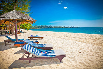 Beautiful tropical beach in Sihanoukville, Cambodia .