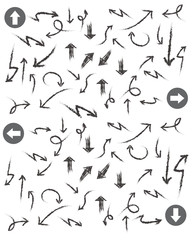 Arrows on white background,black version