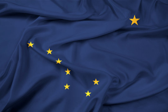 Waving Alaska State Flag