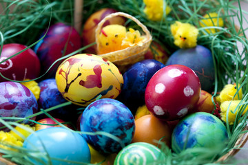 Fototapeta na wymiar Painted Easter Eggs