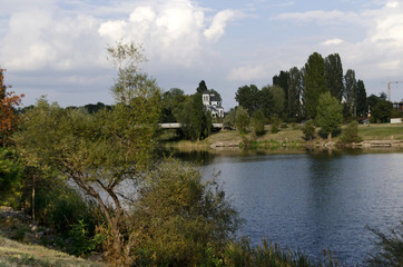 Small dam in the a residential district Drujba