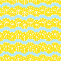 Lemon slices background seamless pattern