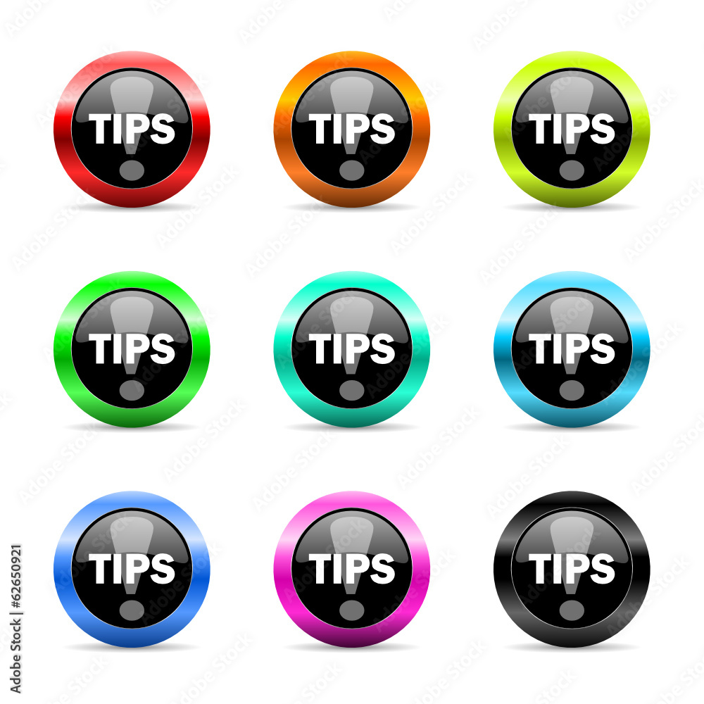 Aufkleber tips icon vector set
