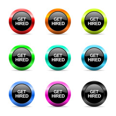 get hired icon vector set