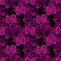 Floral seamless pattern with flowers texture gzhel
