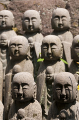 Fototapeta na wymiar Statues of japanese monk Jizo, Kamakura