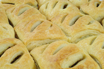Homemade pasties with meat close up