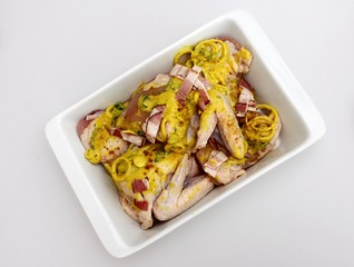 chicken and marinade before roasting