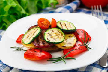 Grilled vegetables on a plate