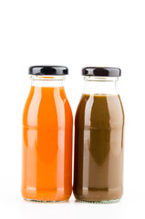Vegetable juice bottle isolated white background